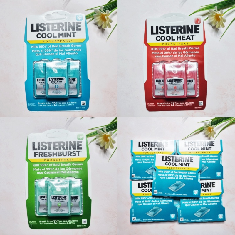 [Listerine] Breath Strips Pocketpaks 24 Pack 3 or 5 Listerine Bad