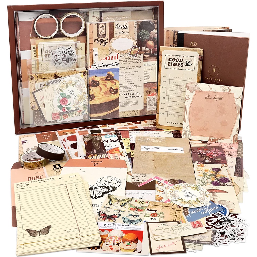 Vintage Aesthetic Scrapbook Kit(346pcs), Bullet Junk Journal Kit with  Journaling/Scrapbooking Supplies, Stationery, A6 Grid Notebook with Graph  Ruled Gift for Teen Girl Shopee Malaysia