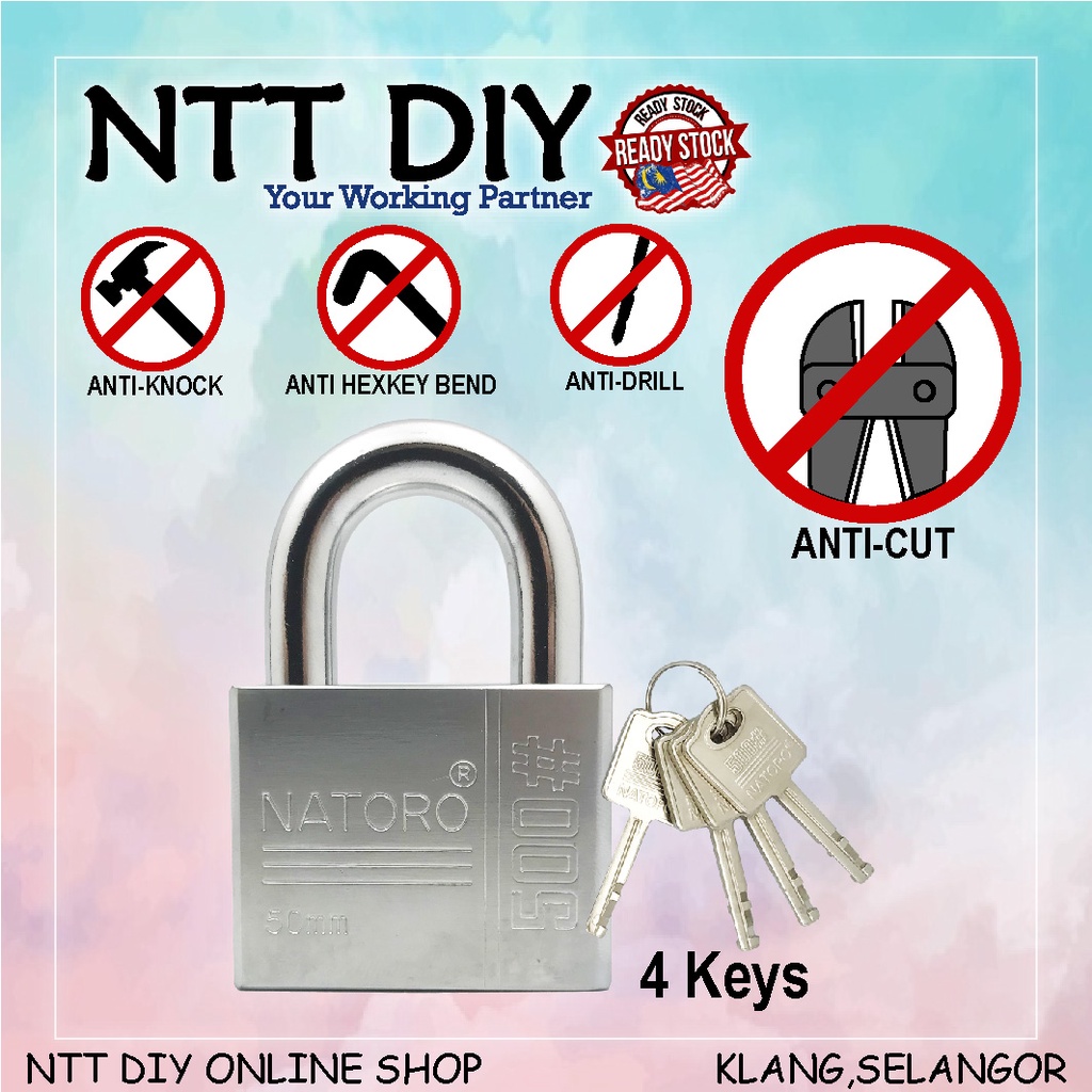 NTT DIY AntiCut PadLock/Top Security Padlock / House Lock / Door lock