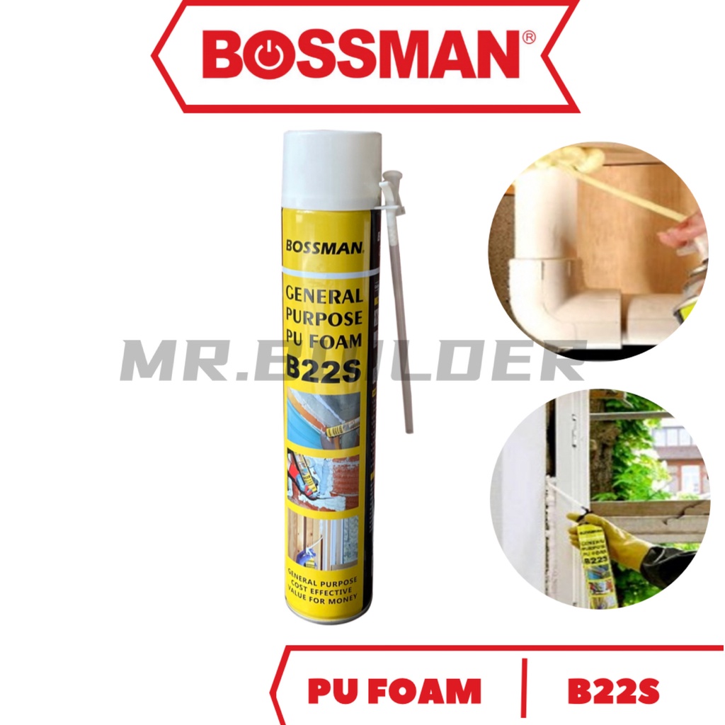 BOSSMAN B22S General Purpose PU Foam Filler 750 ML Bonding Mounting