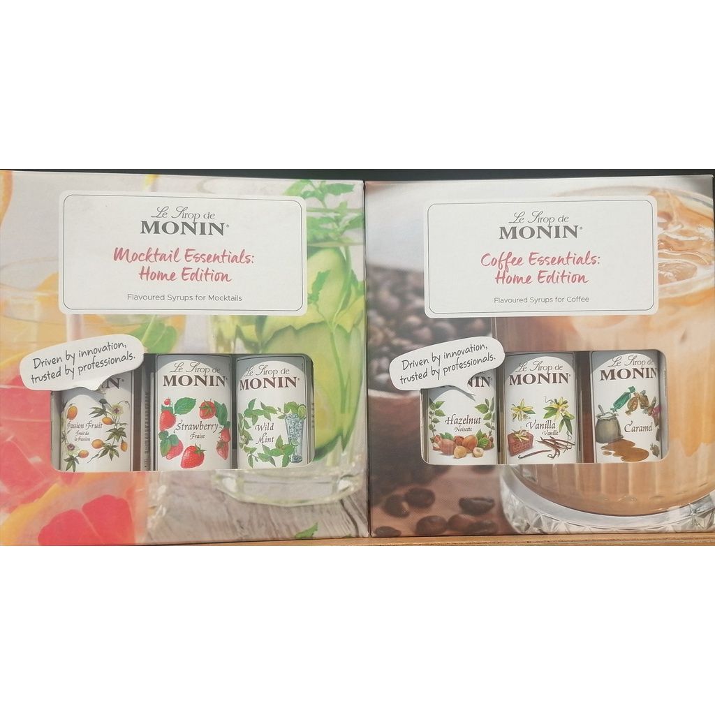 Monin Mocktail Essential Syrups or Coffee Essential Syrup 3 x 50ml