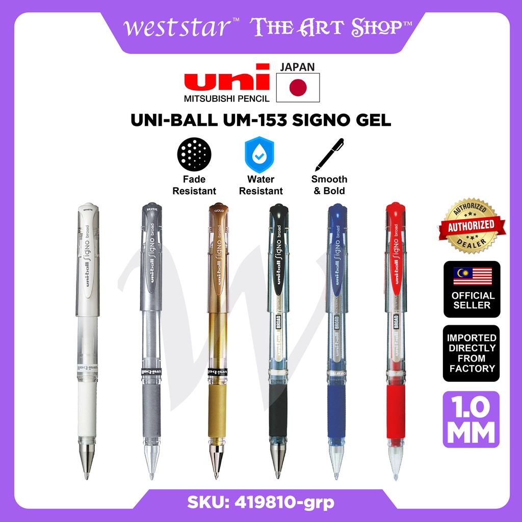 [WETAS] UNI-ball UM-153 Signo Gel Pen Uni Signo Gel Pen UM153 Water ...