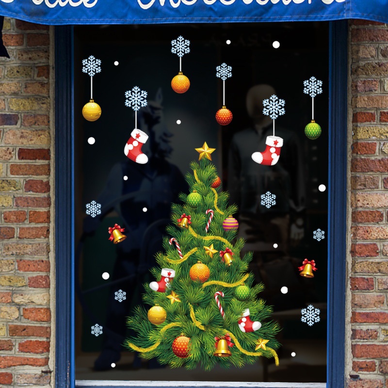 [wuxiang] Christmas Decorations Window Glass Door Stickers Shopping ...