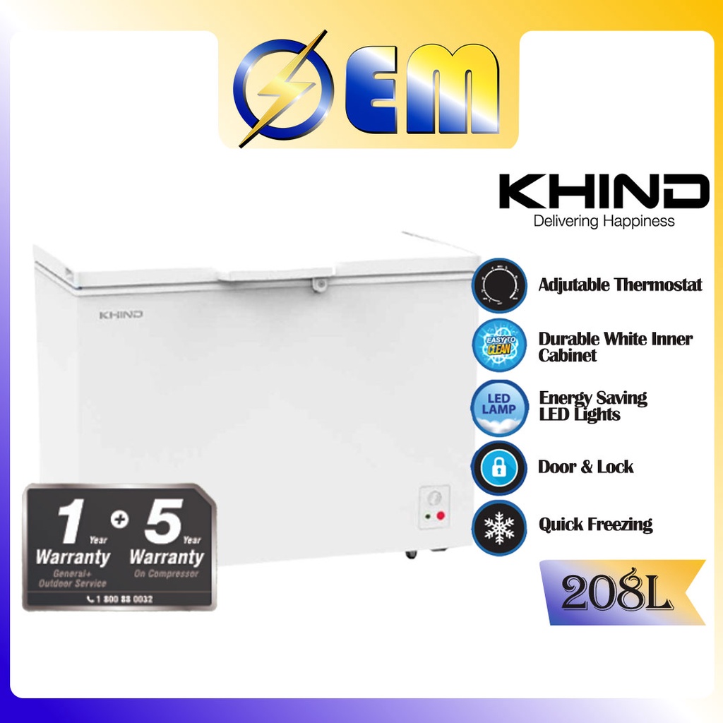99L/142L/208L KHIND Chest Freezer Peti Sejuk Beku FZ99/FZ142/FZ208