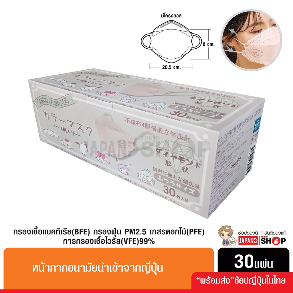 Sanrio Mask BFE PFE Vfe (Kf94 Shape) Imported From Japan. For Adults 30