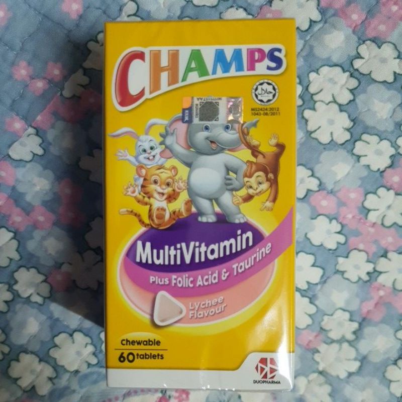 Champs Multivitamin Plus Folic Acid & Taurine Tablets 60s (Lychee