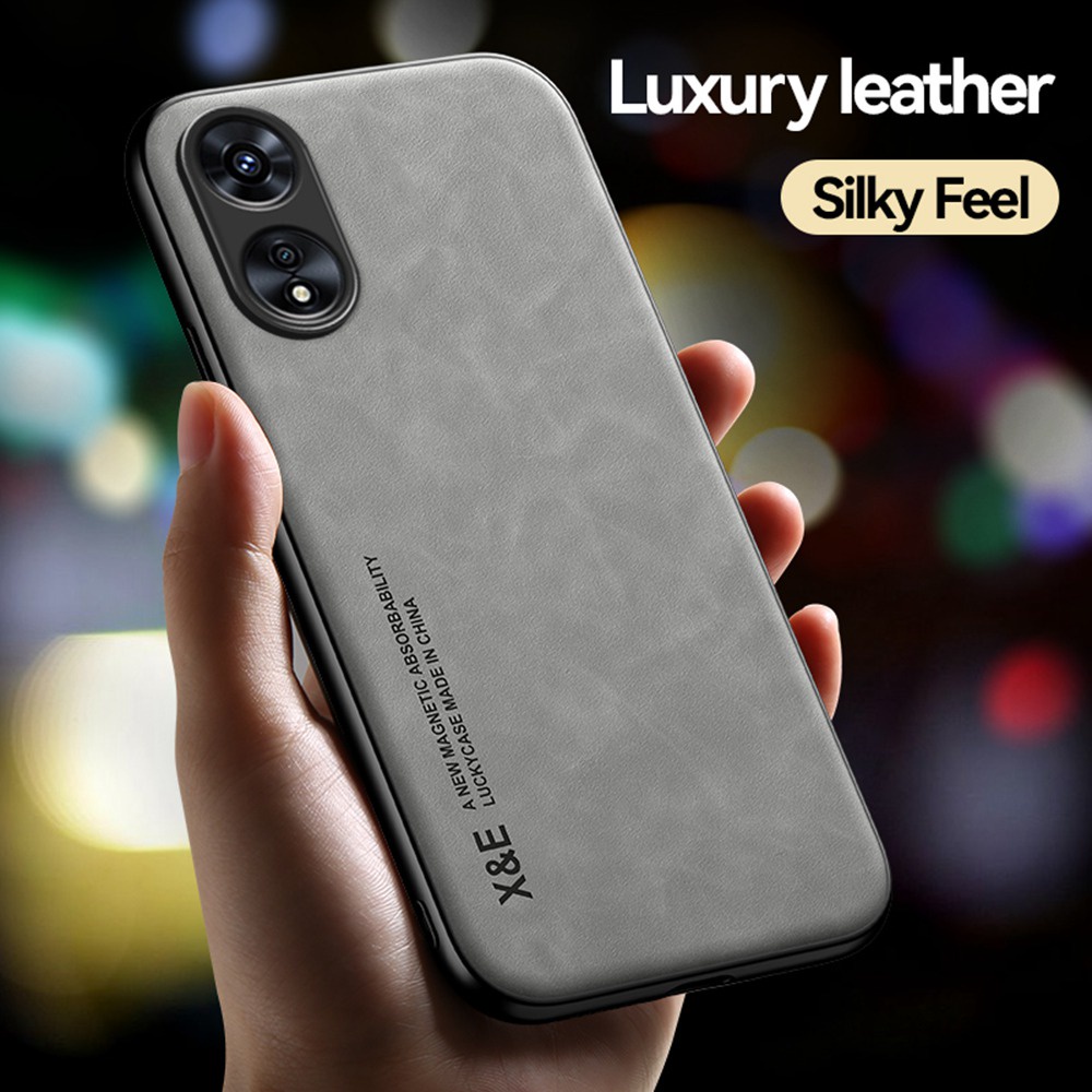 For OPPO A98 A78 A58 A38 A18 4G 5G Luxury Plain Skin Leather Phone case
