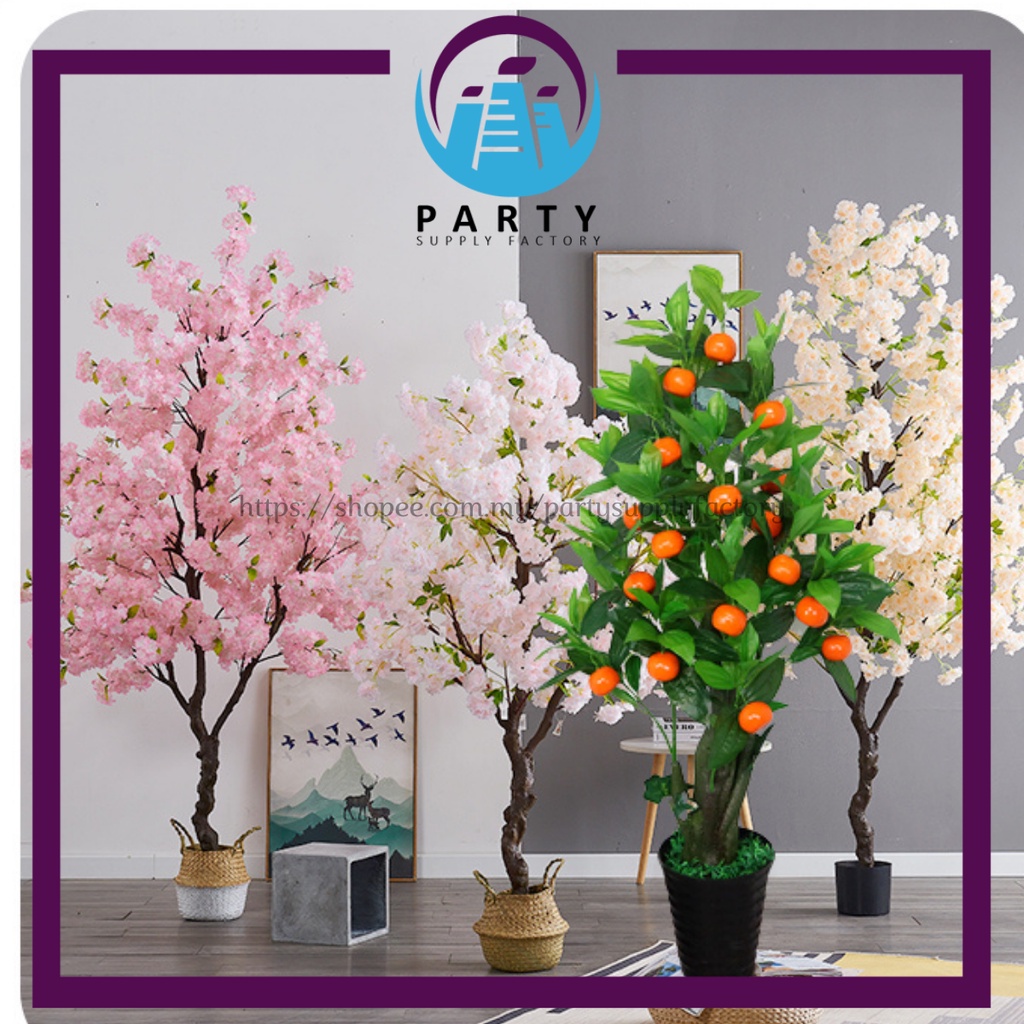 5 Feet Super Heavy Flower CNY Artificial Blossom Tree / 新春梅花树， 特多花 5尺 ...