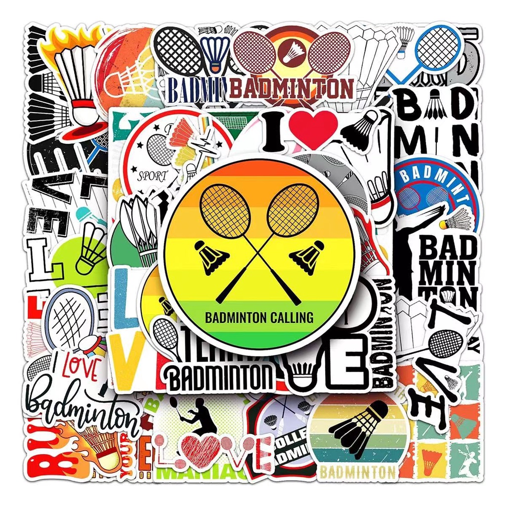 10 badminton graffiti stickers DIY mobile phone backpack luggage ...
