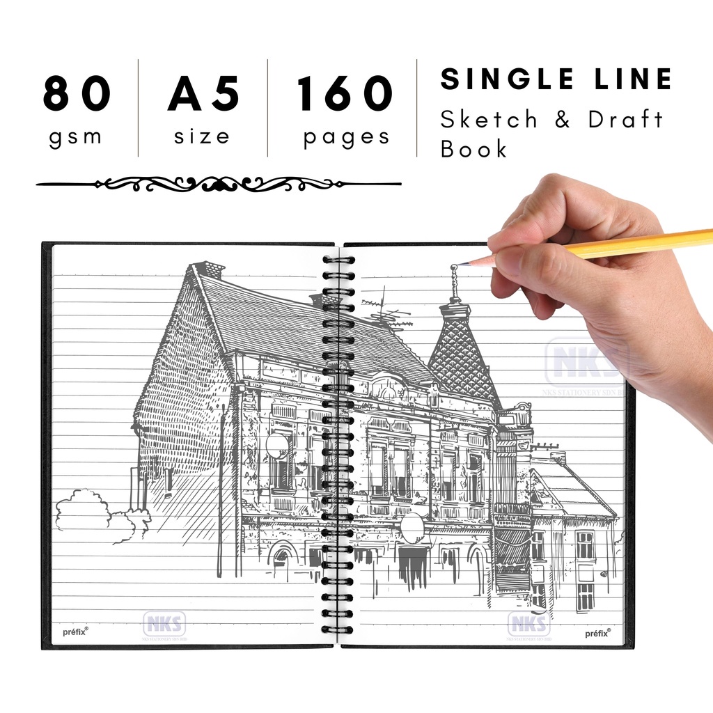PREFIX A5 SIZE SKETCH & DRAFT BOOK (SINGLE LINE) | Shopee Malaysia