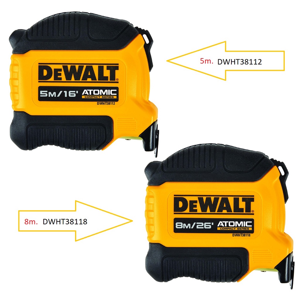 DEWALT Measuring Tape DWHT38112(5m)/DWHT38118(8m) Model ATOMIC Shopee