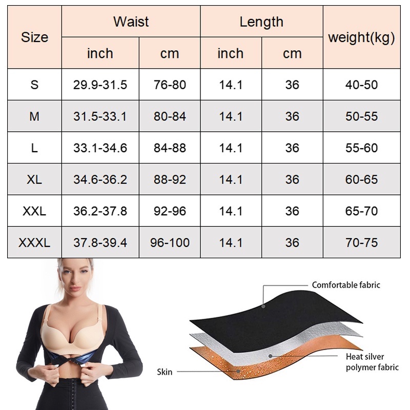 Womens Body Shaper Arm Slimming Sauna Shapers Hot Sweat Sauna Effect  Fitness Workout Trainer Shapewear blue S