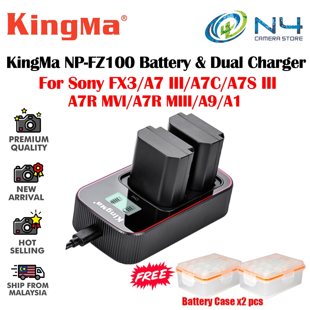 NP-FZ100 2-Battery Kit and Dual Charger for Sony Cameras –