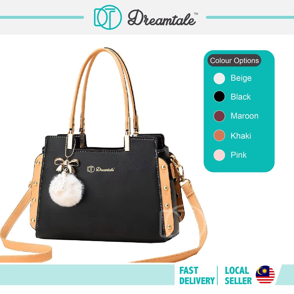 [CLEARNCE] Dreamtale Women Handbag Audria Top Handle Bag Fur Ball ...