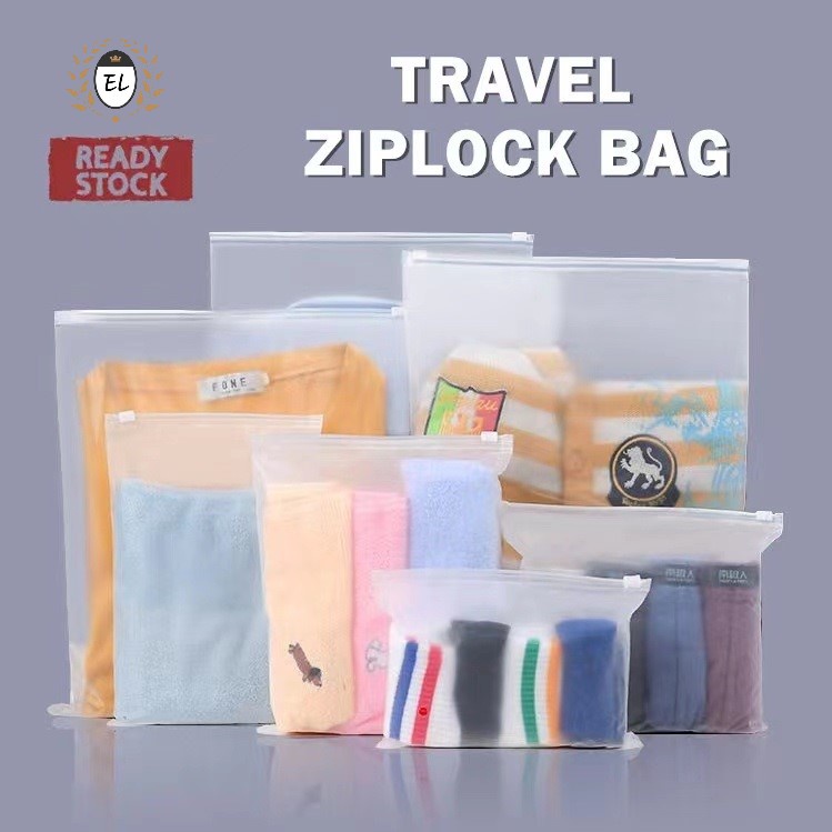 Matte Ziplock Bag🔥Ready Stock🔥Travel Zipper Stoage Clothes