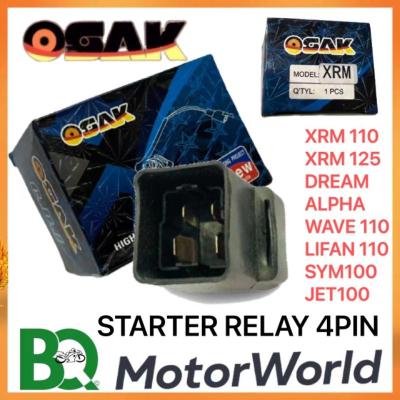 Starter relay 4pin Osak For xrm 110/125 wave 100 dream/c100 lifan 110