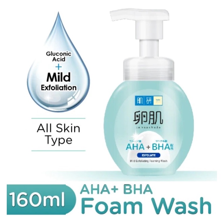 Hada Labo Foaming Face Wash Cleanser 160ml (AHA BHA Exfoliate) Super Hyaluronic Acid (Pencuci