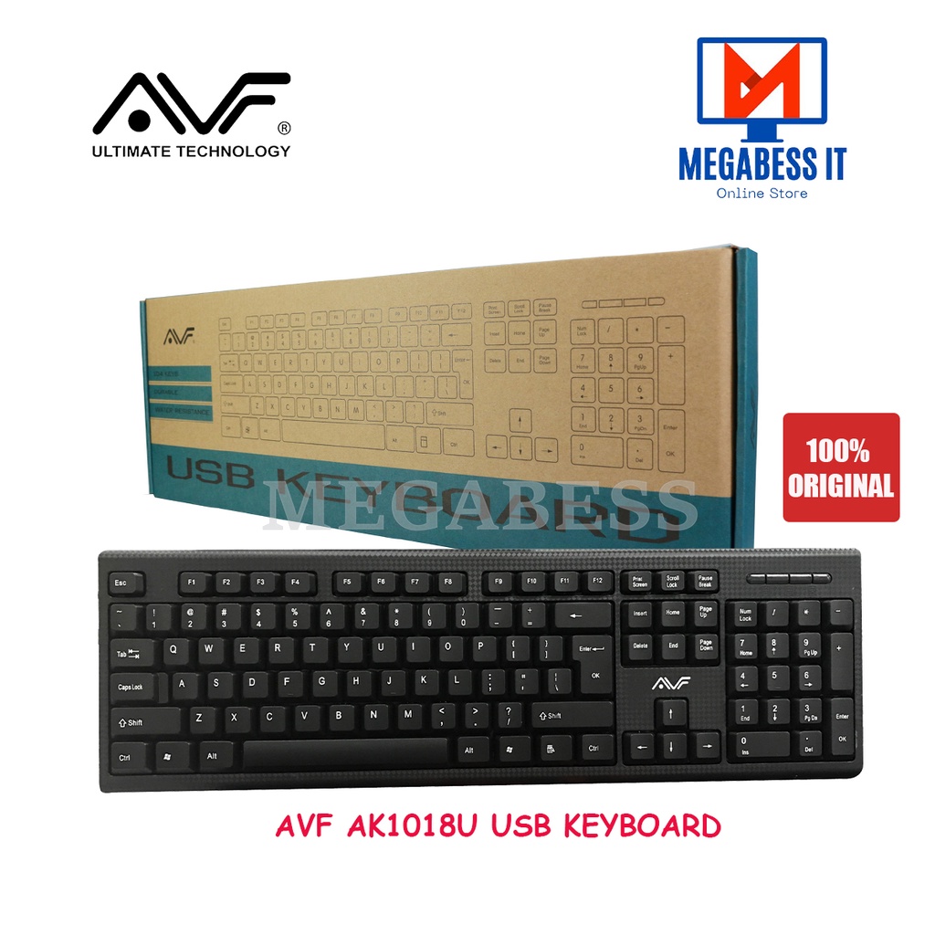 AVF AK1018U Water resistant USB Keyboard | Shopee Malaysia