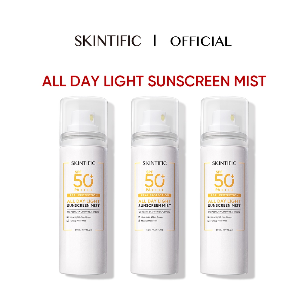 SKINTIFIC All Day Light Sunscreen Mist SPF50 PA++++ (3 Pcs/Set