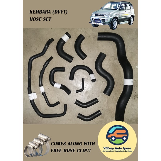 PERODUA KEMBARA J100, KEMBARA DVVT RADIATOR & BY PASS HOSE SET