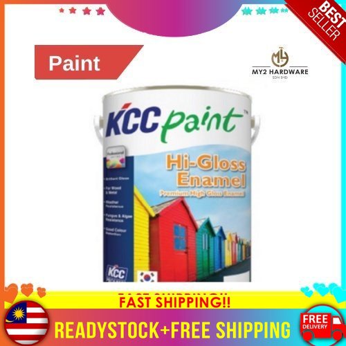 KCC High Gloss Paint Premium High Gloss Enamel (1 Liter)(Black & White ...