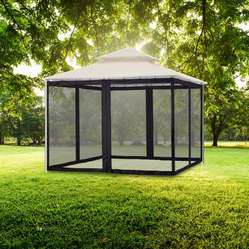 Mesh Fence Double Zipper Square Sleeping Camping Net Tents Fourcorner