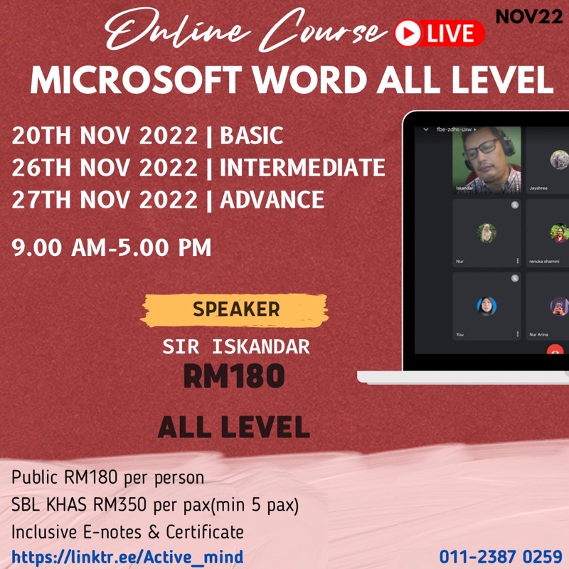 TRAINING MICROSOFT WORD NOVEMBER 2022 | Shopee Malaysia