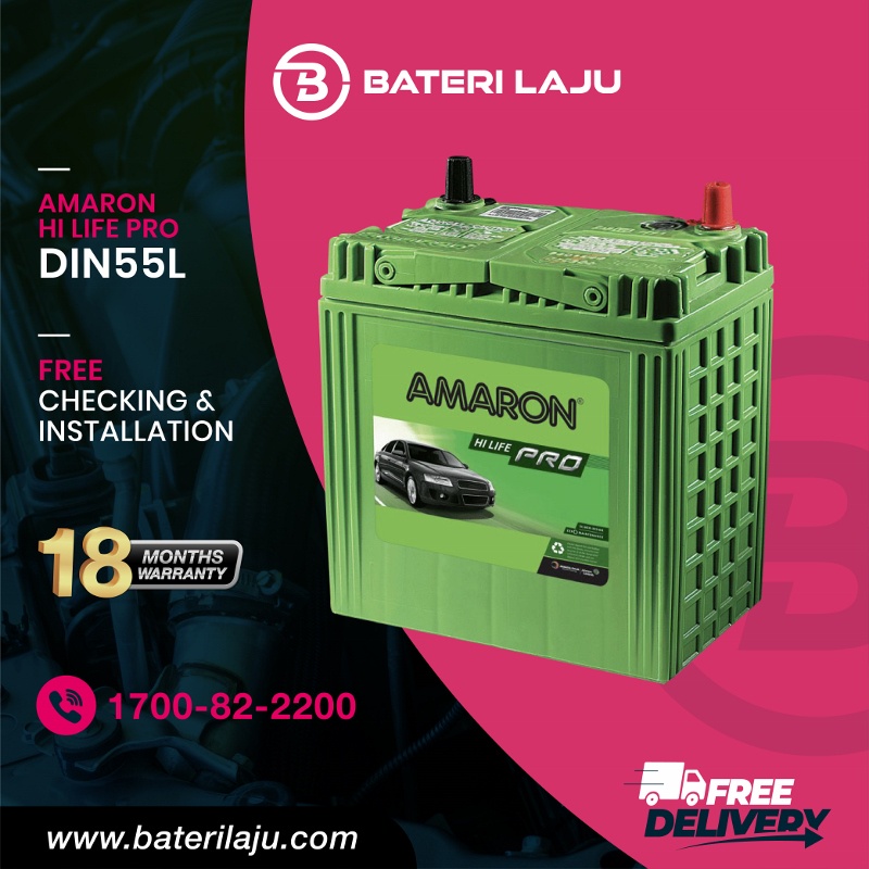 Din55l R Amaron Pro Car Battery Proton X50 Persona Hyundai Getz Naza