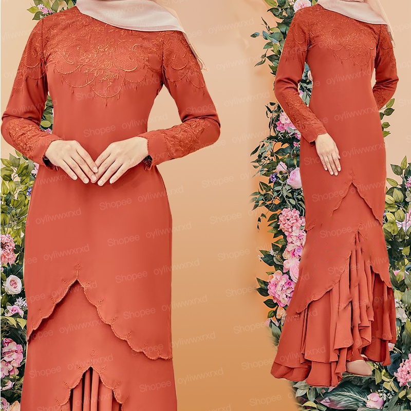 BAJU KURUNG MODERN Baju RAYA 2024 VIRAL WAFA WITH RUFFLE MERMAID KURUNG