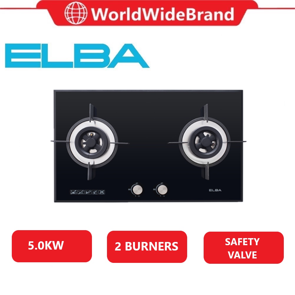 Elba 5KW Powerful Burner Built in Gas Cooker EGH-K8942G(BK) With Safety ...
