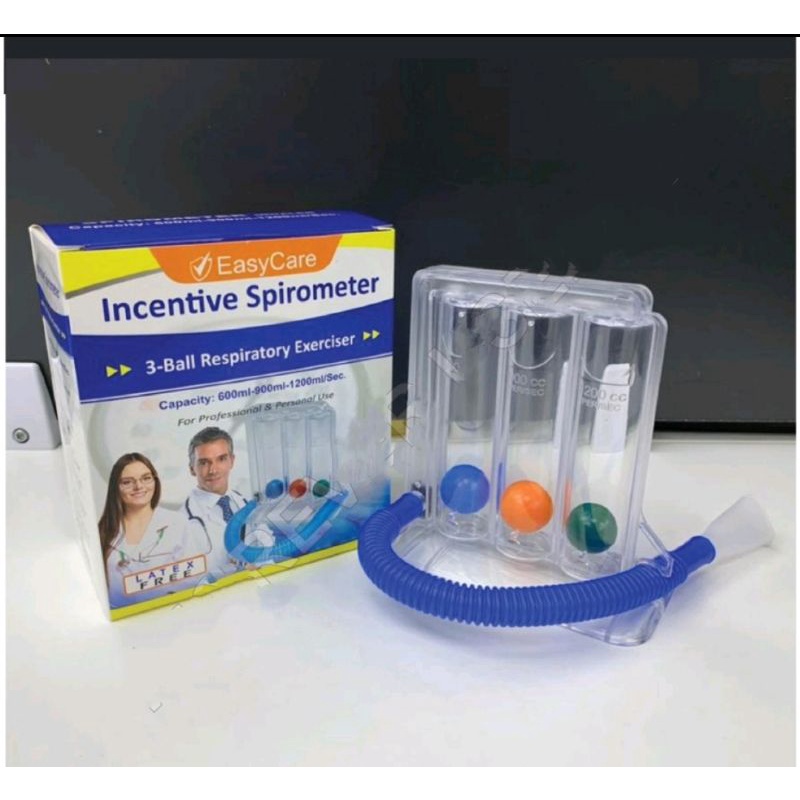 SPIROMETRY INCENTIVE SPIROMETER LUNG EXERCISER 3 BALLS TRIFLOW