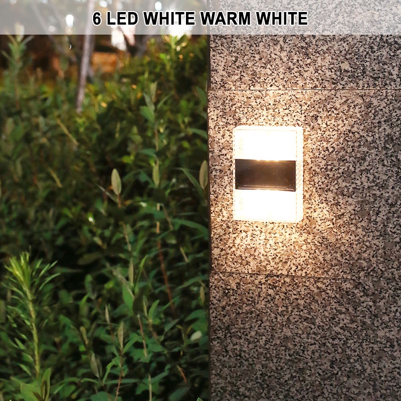 𝗔𝗨𝗧𝗢 𝗢𝗡 𝗢𝗙𝗙 》Night Sensor Up Down 6 LED Solar Light Waterproof Outdoor ...