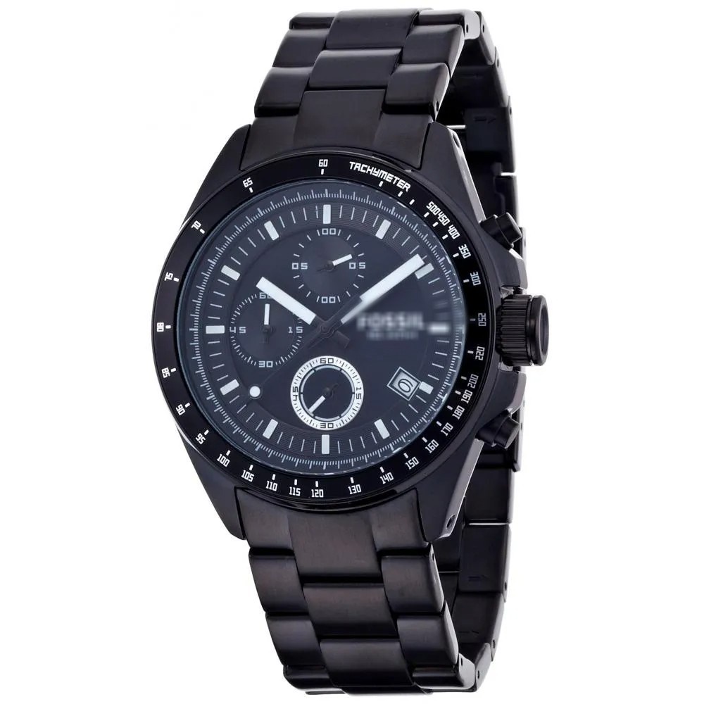 Authentic Fossil Men Decker Chronograph Black Dial Stainless Steel Watch CH2601 Jam Tangan Lelaki