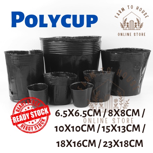 Polycup Plastic Pot Flower Plant Pot Nursery Pot Disposable Pasu Bunga ...
