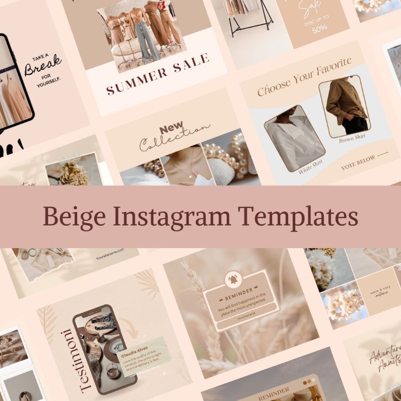 Beige Instagram Templates |Instagram Post Templates | Shopee Malaysia