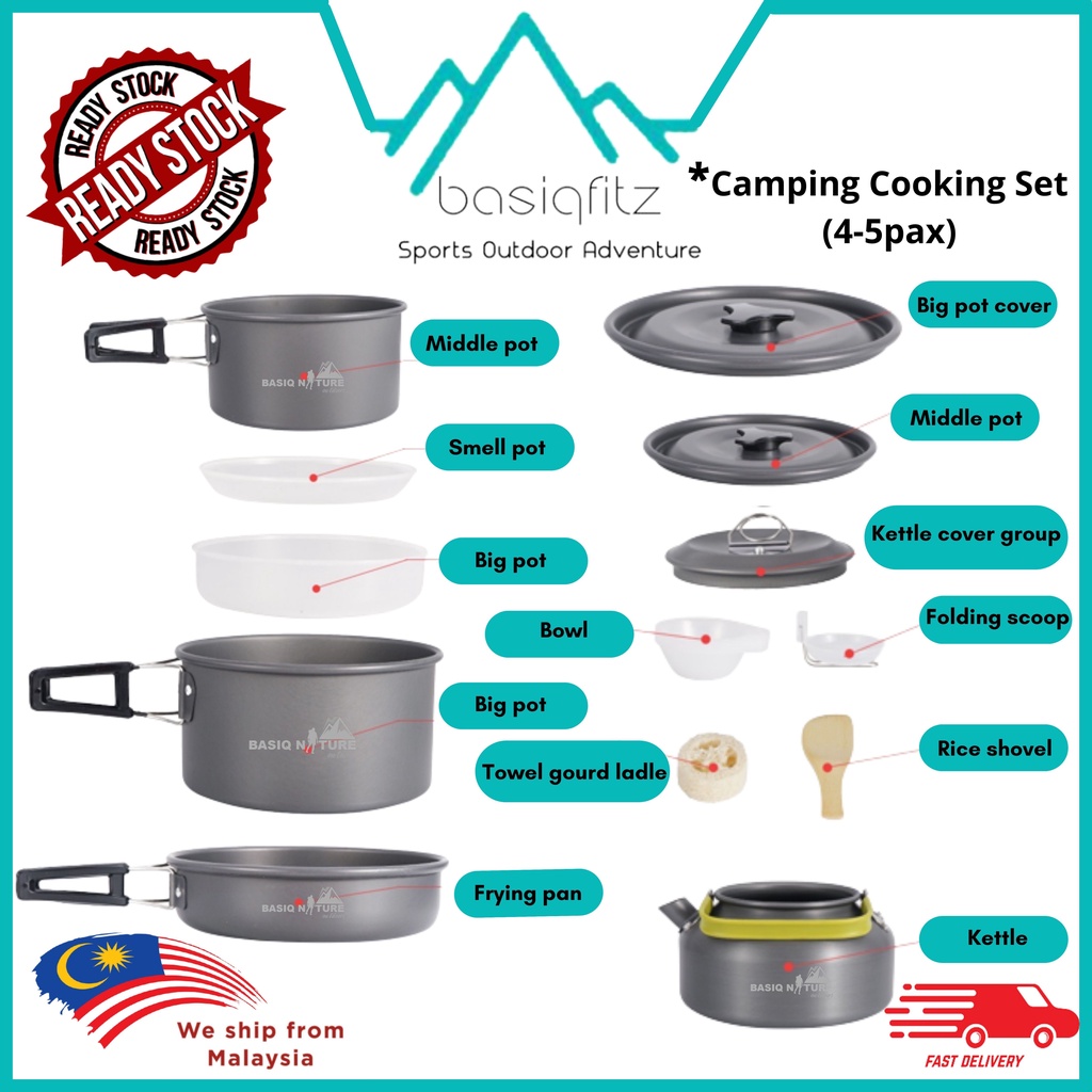 Portable Camping Cooking Set Cooker Set Camp Kitchen Cooking Pots and