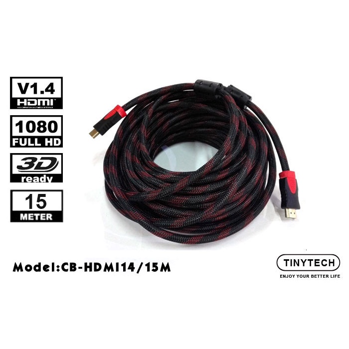 TINYTECH HIGH QUALITY 15 METER HDTV V1.4 CABLE (CB-HDMI14/15M) | Shopee ...