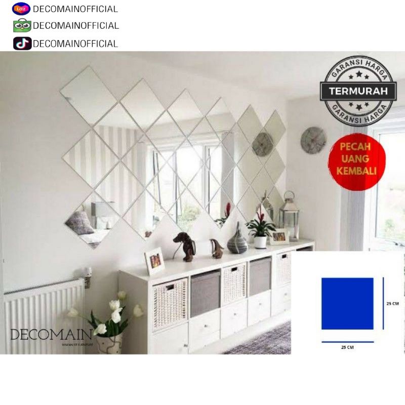 Hexagonal glass 25x25 CM / Rectangular Mirror / Aesthetic Glass / Make ...