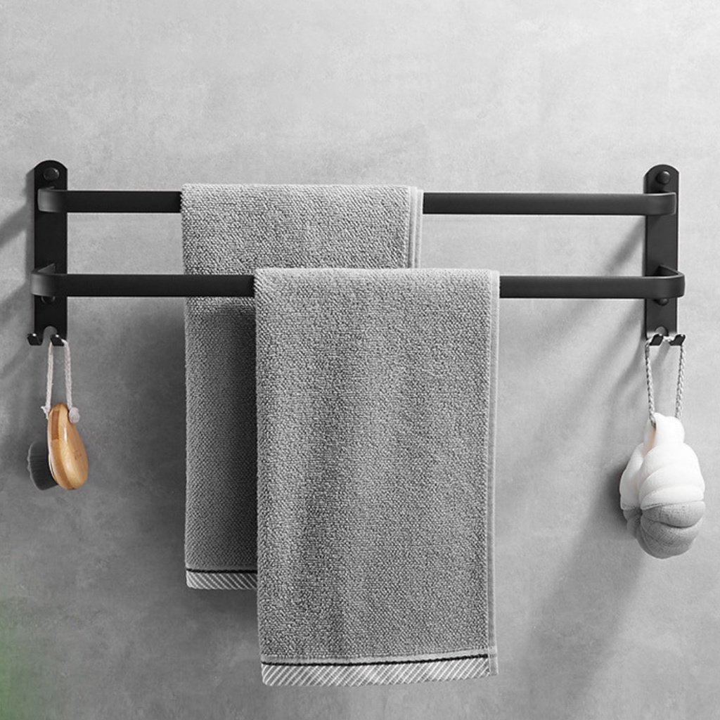 Premium Aluminum Towel Bar Rack Bathroom Towel Rack Holder Hanger ...