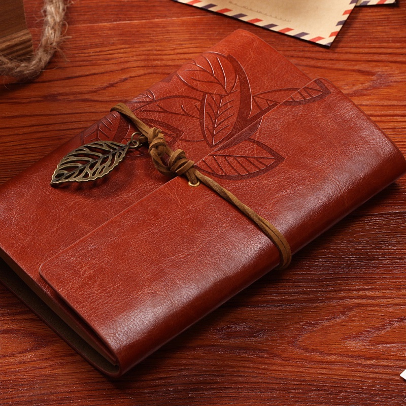 Vintage Leather Journal A6 Notebook Autumn Leather, Strap Looseleaf