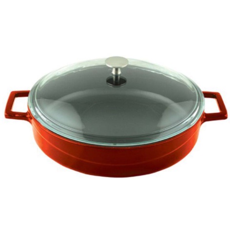 Lava Red Round Multi-Purpose Casserole With Glass Lid 24 cm | Shopee ...