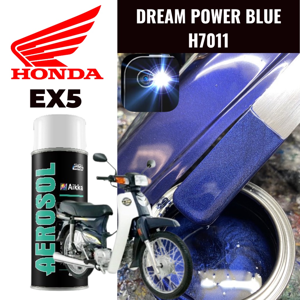 HONDA EX5 High Power Blue H7011 Cat Motor Cat 2k Aikka DIY Aerosol Cat Spray Motor Biru Motor Cover Motor Paint Shopee Malaysia