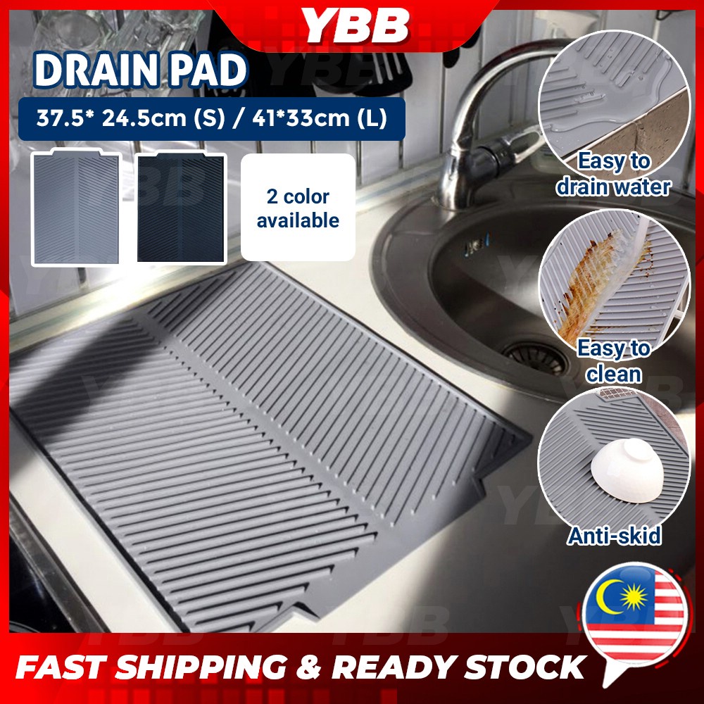 YBB Silicone Drying Mat Heat Resistant Draining Dishwasher Dishwasher