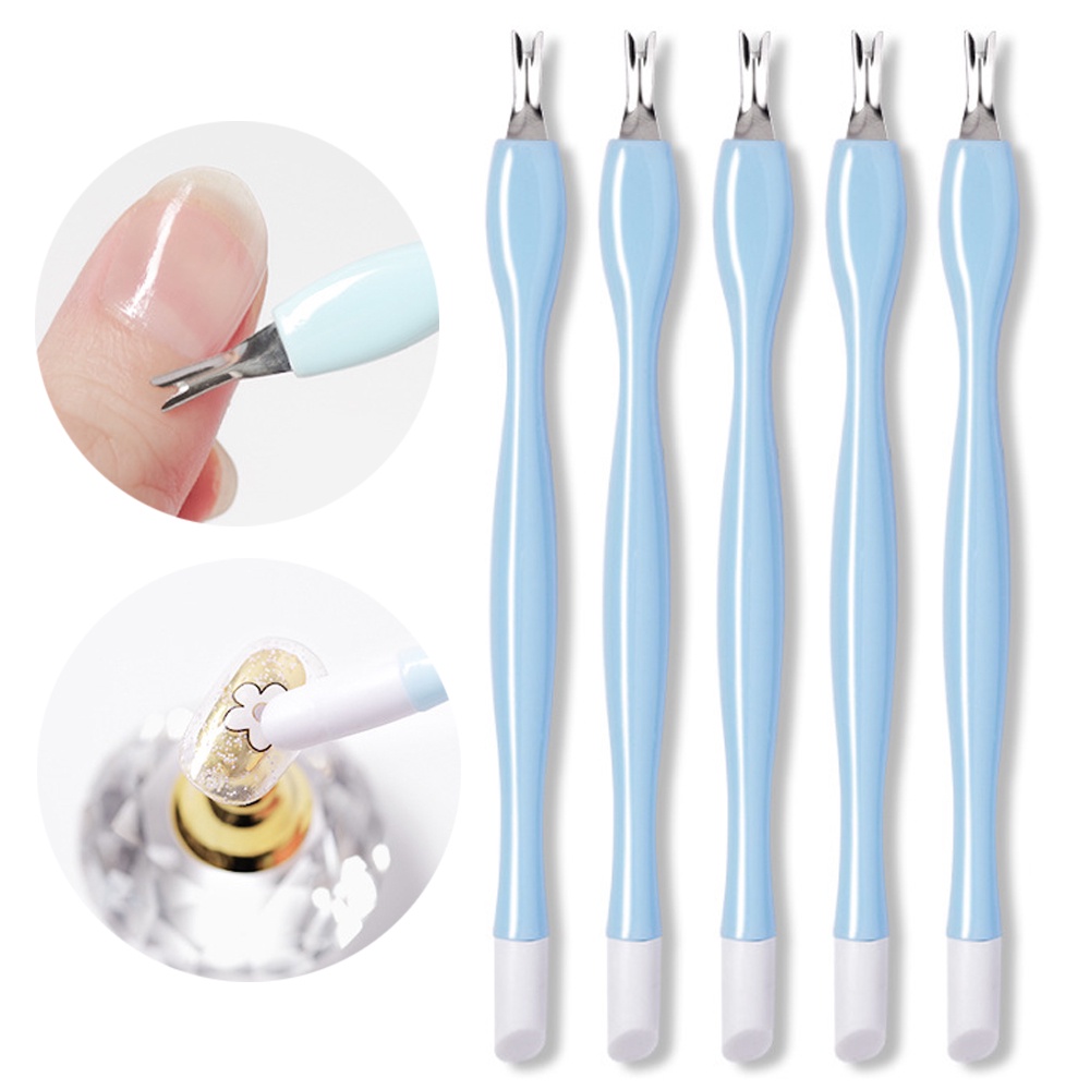 2 Ways Manicure Nail Art Tools Clean Nails Dead Skin Fork Spoon To Push