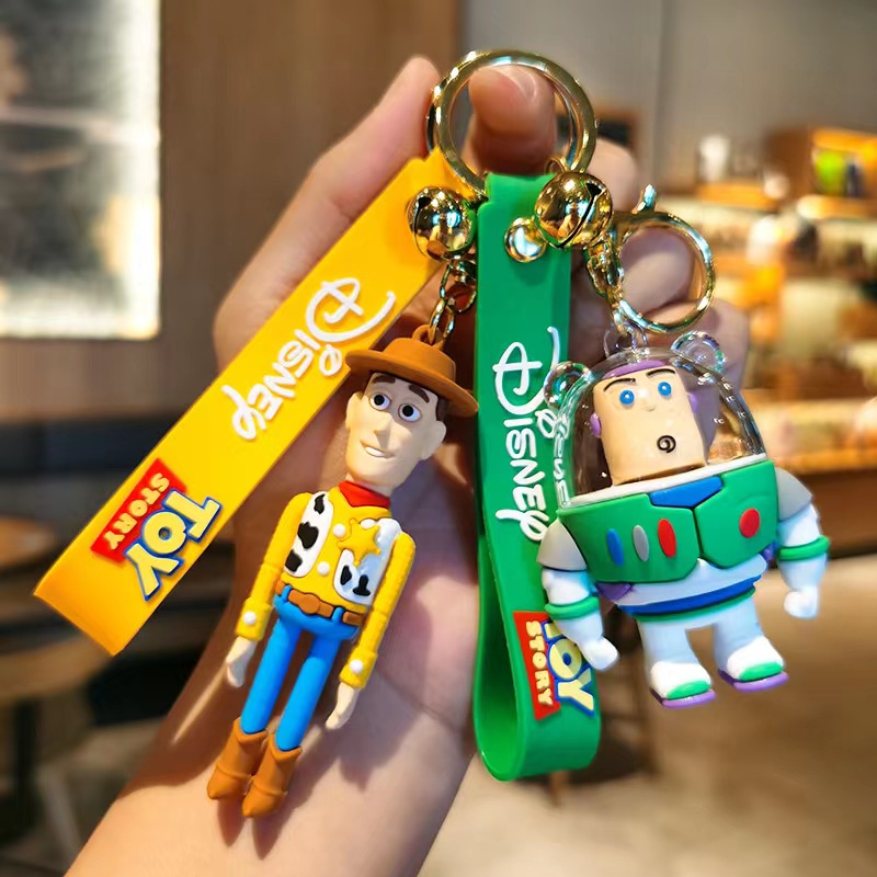 Cartoon Toy Story Doll Keychain Buzz Lightyear Strawberry Bear Doll ...