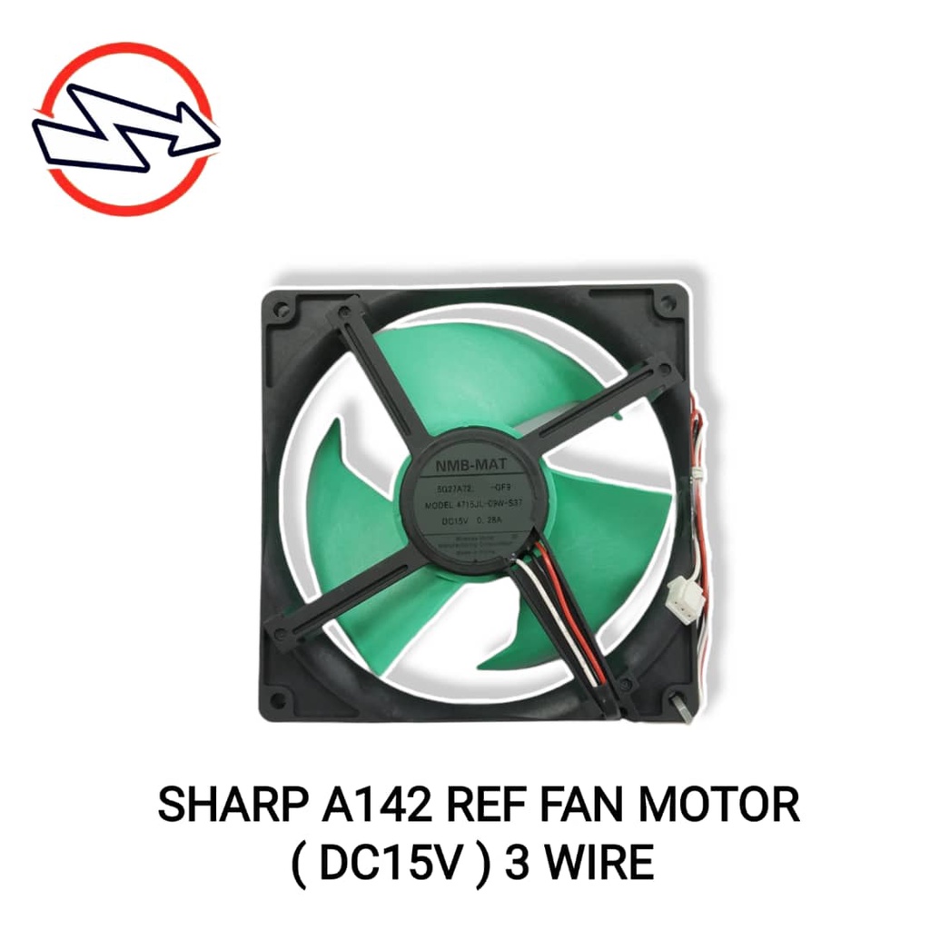 SHARP A142 REFRIGERATOR FAN MOTOR DC15V 3 WIRE / FRIDGE FAN MOTOR