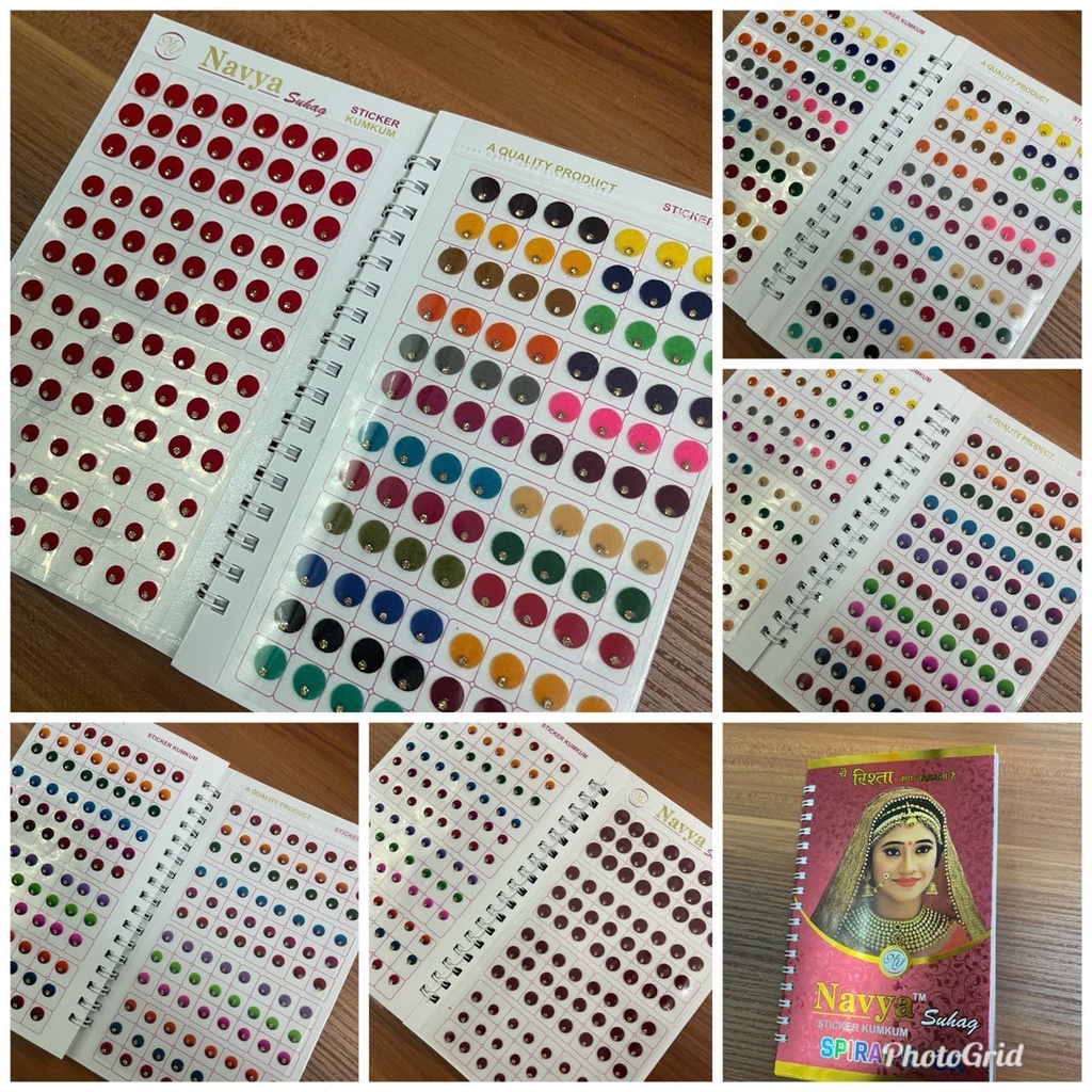 Bindi/ Pottu/ Sticker Pottu Booklet Original Navya suhag Single Stone ...
