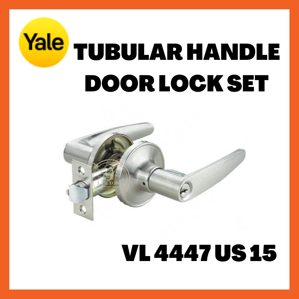 YALE TUBULAR CYLINDRICAL LEVER DOOR HANDLES LOCK SET / Tombol Kunci