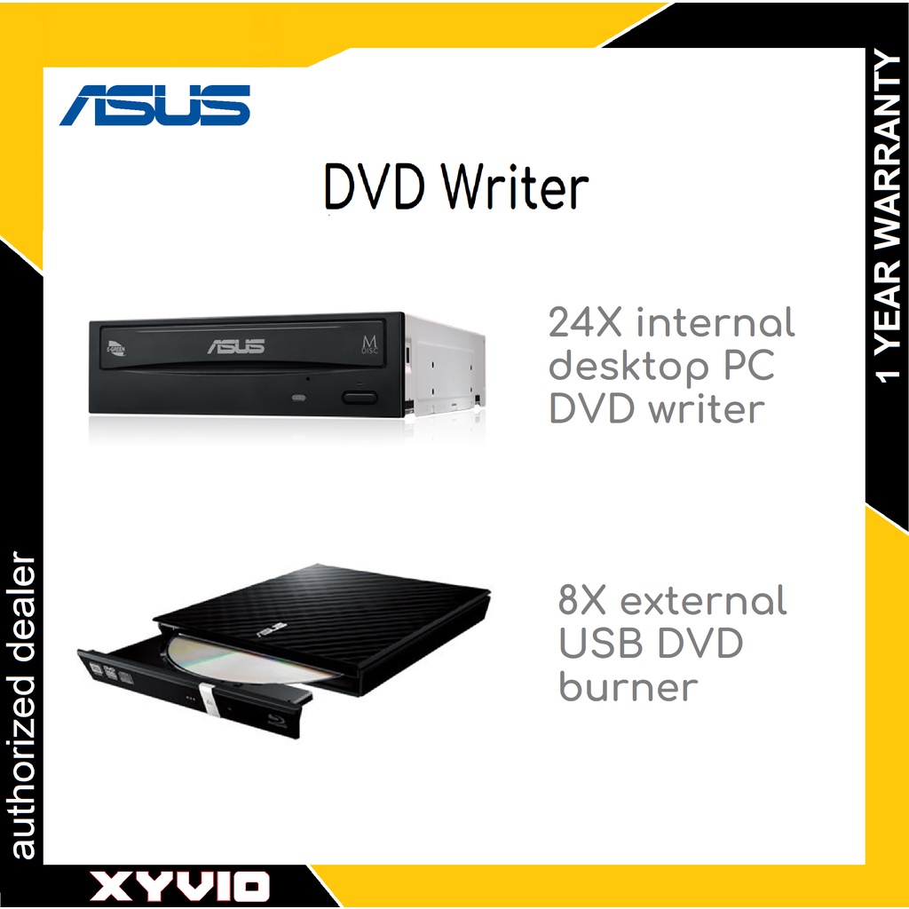 ASUS DVD Writer Burner 24X internal 8X external DVD Writer Drive