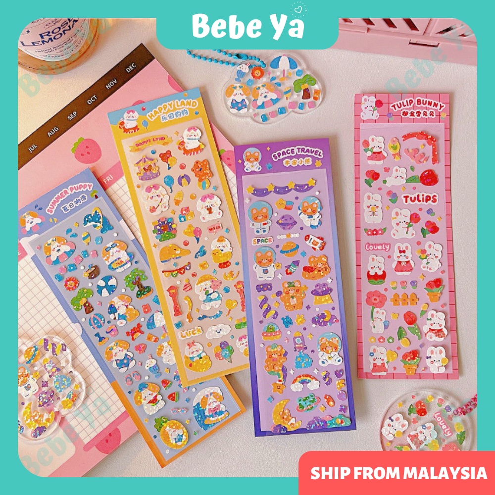 Korean Cute Cartoon Sticker - INS Cartoon Journal Diary Stationery ...